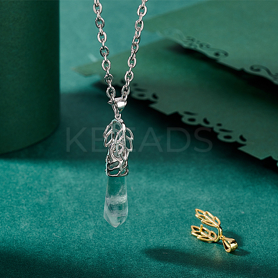 2Pcs 2 Colors 925 Sterling Silver Ice Pick Pinch Bails STER-PH0001-93-1