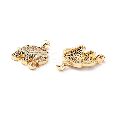 Brass Micro Pave Colorful Cubic Zirconia Pendants ZIRC-Z019-14G-NR-1