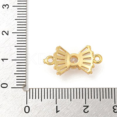 Brass Pave Clear Cubic Zirconia Connector Charms KK-Z072-05G-1