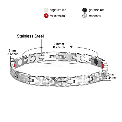 304 Stainless Steel Panther Chain Watch Band Bracelets JB679A-1