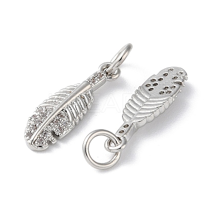Rack Plating Brass Cubic Zirconia Pendants KK-M272-08P-1