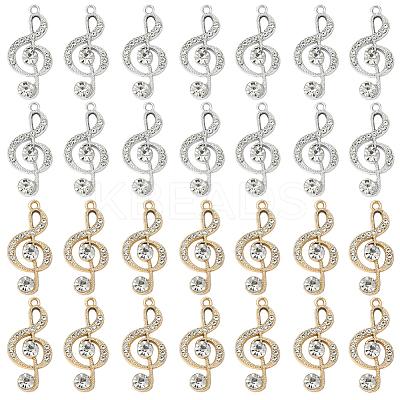 32Pcs 2 Colors Alloy Crystal Rhinestone Pendants FIND-SC0019-30-1