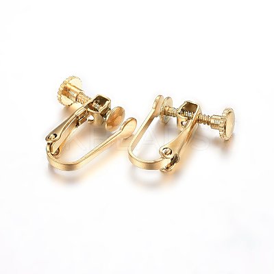 Ion Plating(IP) 304 Stainless Steel Clip-on Earring Findings LS-STAS-H467-04G-1
