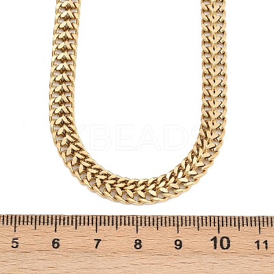 6.5MM 304 Stainless Steel Double Curb Chain Necklaces for Women NJEW-G179-07G-1