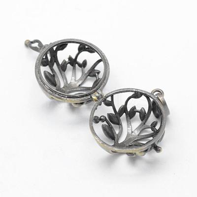 Brass Rack Plating Cage Pendants KK-F722-43AB-RS-1