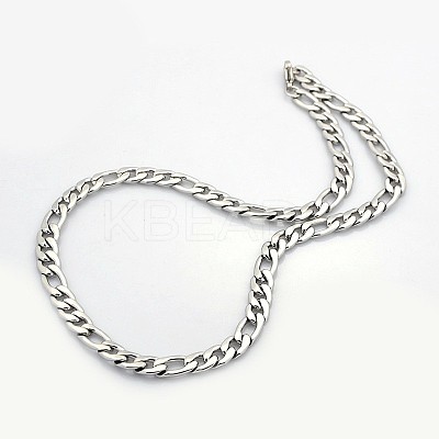 Tarnish Resistant Trendy Unisex 304 Stainless Steel Curb Chain Twisted Chain Necklaces STAS-E063-05-1