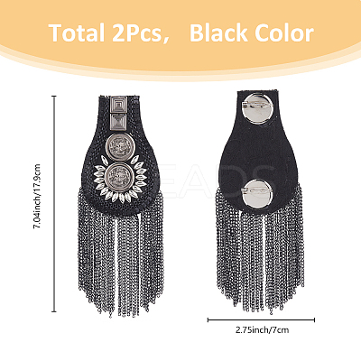 2Pcs Fashionable Alloy Tassel Epaulettes DIY-FH0007-13-1