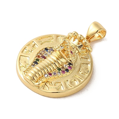 Brass Micro Pave Cubic Zirconia Pendants KK-R162-032C-G-1