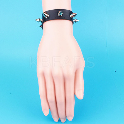 Punk-style Imitation Leather Bangles FS-WG587D3-06-1
