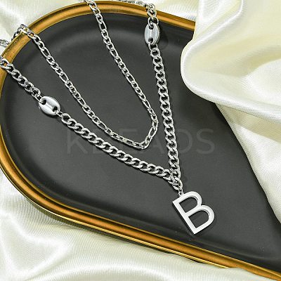 304 Stainless Steel Chain Necklaces NJEW-M078-08P-1
