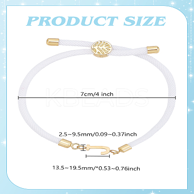 1pc Adjustable Nylon Cord Slider Bracelets for Women BJEW-LP0001-33J-G-1