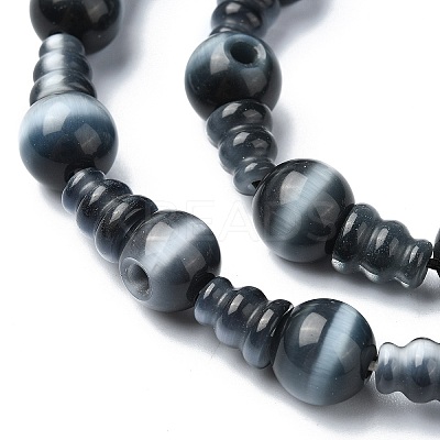 Cat Eye 3-Hole Guru Bead Strands G-K149-52A-1