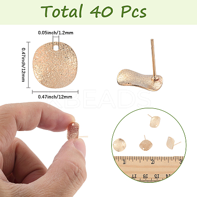 40Pcs Brass Stud Earrings Findings KK-SC0006-87G-1