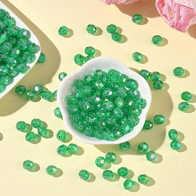 Eco-Friendly Transparent Acrylic Beads TACR-PL642-8mm-18-1