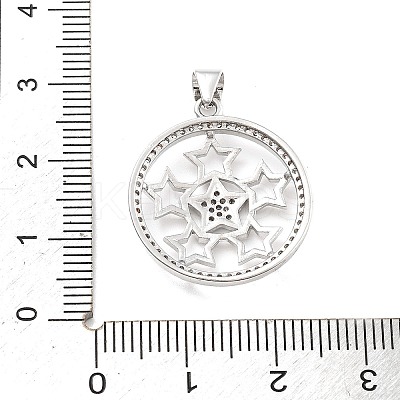 Rack Plating Brass Micro Pave Cubic Zirconia Pendants KK-D359-36P-1