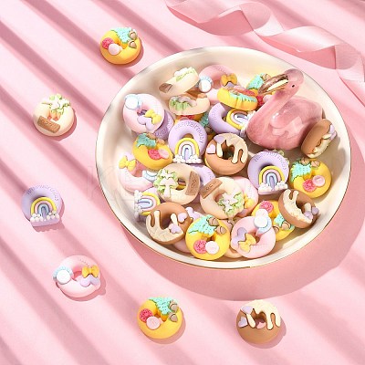 50Pcs 5 Styles Opaque Resin Cabochons RESI-CJ0002-84-1