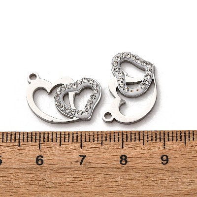 304 Stainless Steel Clay Rhinestone Pendants STAS-P406-17C-P-1