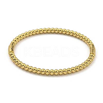 PVD Vacuum Plating 202 Stainless Steel Beaded Hinged Bangles for Women Men BJEW-M317-06C-G-1
