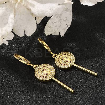 Brass Micro Pave Cubic Zirconia Leverback Earrings for Women EJEW-G419-01G-1