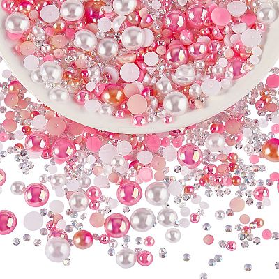 60g Resin patch multi size mixed pearl patch DIY jewelry accessories(2 bags) JX586A-1