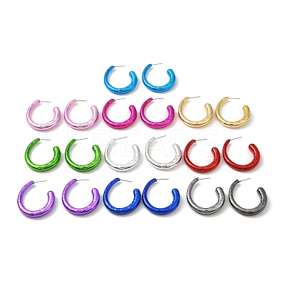 Ring Acrylic Stud Earrings EJEW-P251-33-1