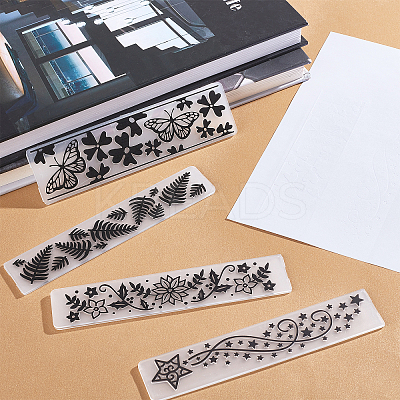 10Pcs 10 Styles Transparent Clear Plastic Embossing Template Folders DIY-GF0005-95-1