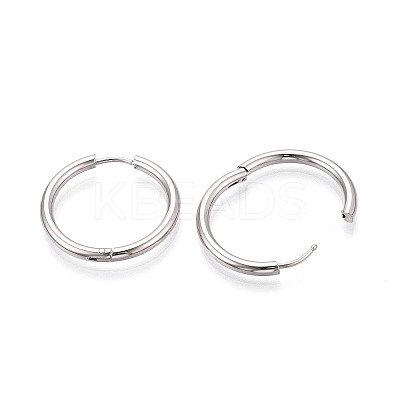 304 Stainless Steel Hoop Earrings EJEW-T048-24E-P-1