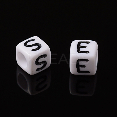 Letter Acrylic European Large Hole Beads OPDL-R050-10mm-1