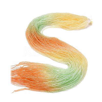 Transparent Gradient Color Glass Beads Strands GLAA-G101-2mm-05-1