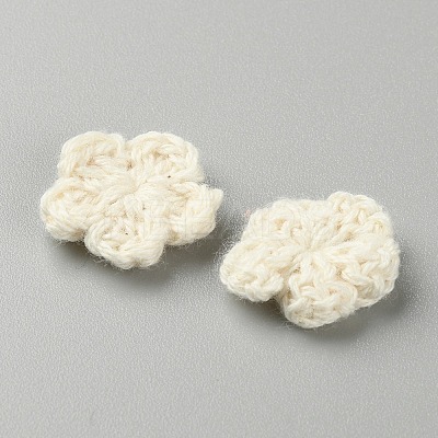 Peach Blossom Handmade Crochet Cotton Ornament Accessories AJEW-WH0326-53A-1