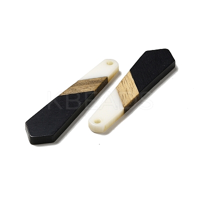 Opaque Resin & Walnut Wood Pendants RESI-D060-B-06-1
