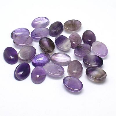 Natural Amethyst Gemstone Oval Cabochons G-J329-13-10x12mm-1