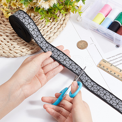 10M Flat Reflective Polyester Grosgrain Ribbon OCOR-BC0006-19B-1