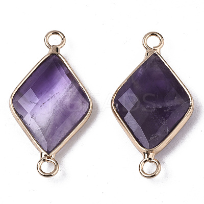 Natural Amethyst Links Connectors G-S359-107I-1