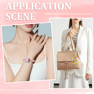 28Pcs Rabbit Ears with Carrot Food Grade Eco-Friendly Silicone Focal Beads with 5Yards Nylon Thread SIL-SC0002-46-1