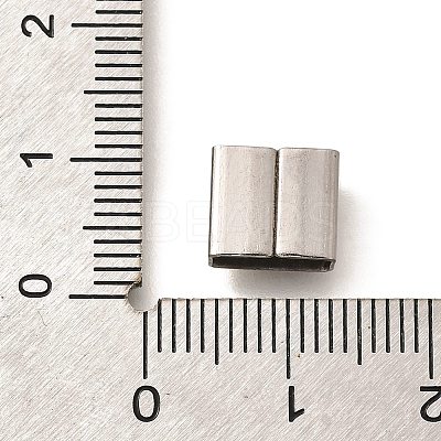 Letter Style 304 Stainless Steel Square Slide Charms STAS-L132-22M-1