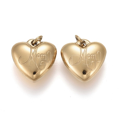 Mother's Day Ion Plating(IP) 304 Stainless Steel Charms LS-STAS-I164-006G-1