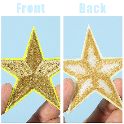 12Pcs Star Shape Cloth Embroidery Applqiues PATC-GF0001-33B-1