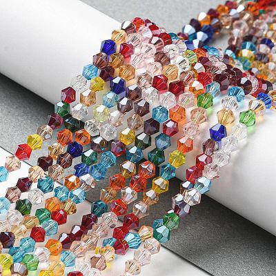 Transparent Electroplate Glass Beads Strands GLAA-F029-2mm-C29-1