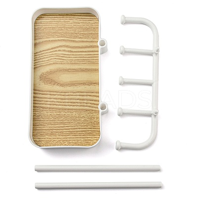 Plastic Jewelry Display Stand with Wood Tray LS-AJEW-Z032-02B-1
