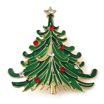 Christmas Alloy Colorful Rhinestone Brooches JEWB-U009-10E-1