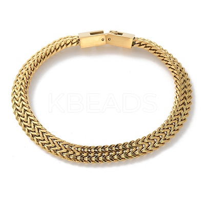304 Stainless Steel Wheat Chain Bracelets for Women Men STAS-N117-02G-1