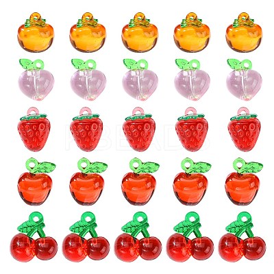 30Pcs 5 Styles Acrylic Pendants MACR-CJ0002-11-1