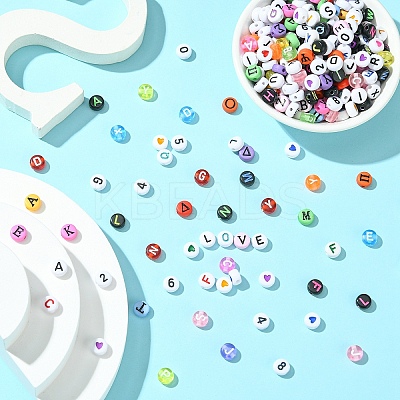 1400Pcs 7 Styles Opaque & Transparent Acrylic Beads MACR-YW0003-34-1