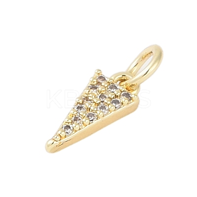 Rack Plating Brass Micro Pave Clear Cubic Zirconia Charms KK-Z060-15G-1