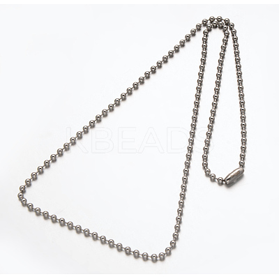 Non-Tarnish 304 Stainless Steel Ball Chain Necklace NJEW-E045-13P-1