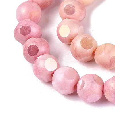 Ombre Effect Dyed Electroplate Opaque Glass Beads Strands EGLA-Q130-01A-19-1