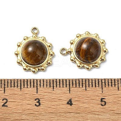 Natural Tiger Eye Charms STAS-L080-009G-09-1