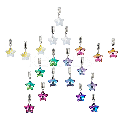 24Pcs 8 Styles AB Color Transparent Glass European Dangle Charms PALLOY-AR00050-1