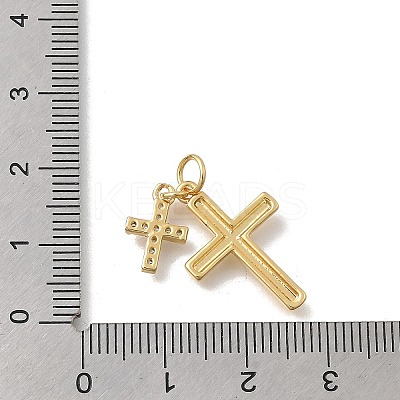 Brass Micro Pave Cubic Zirconia Pendants KK-D431-070G-1